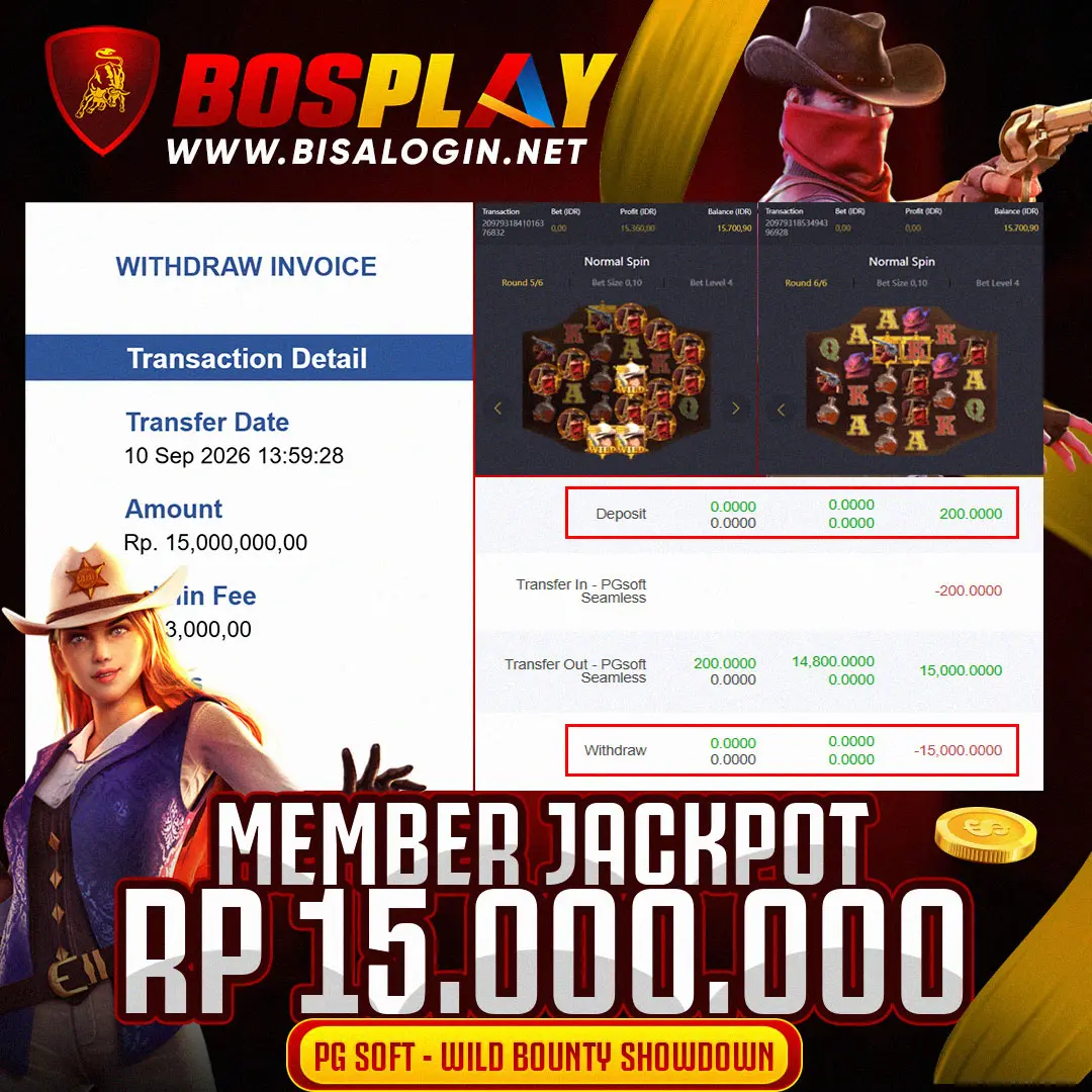MEMBER JACKPOT PG SOFT WILD BOUNTY SHOWDOWN IDR 15.000.000